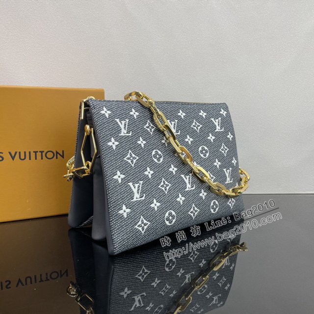 Lv路易威登2023專櫃新款Coussin小號手袋 LV羊皮革描繪Monogram圖案男士斜挎包 M23071 ydh5146